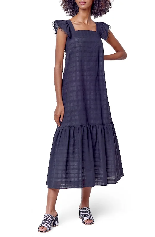 MARTINA Tiered Sun Dress - Plaid Short unclassified dresses