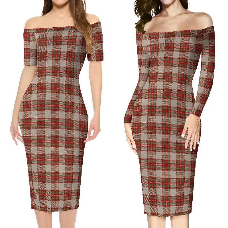 McBrayer Dress Tartan Off Shoulder Lady Dress Casual unclassified dresses