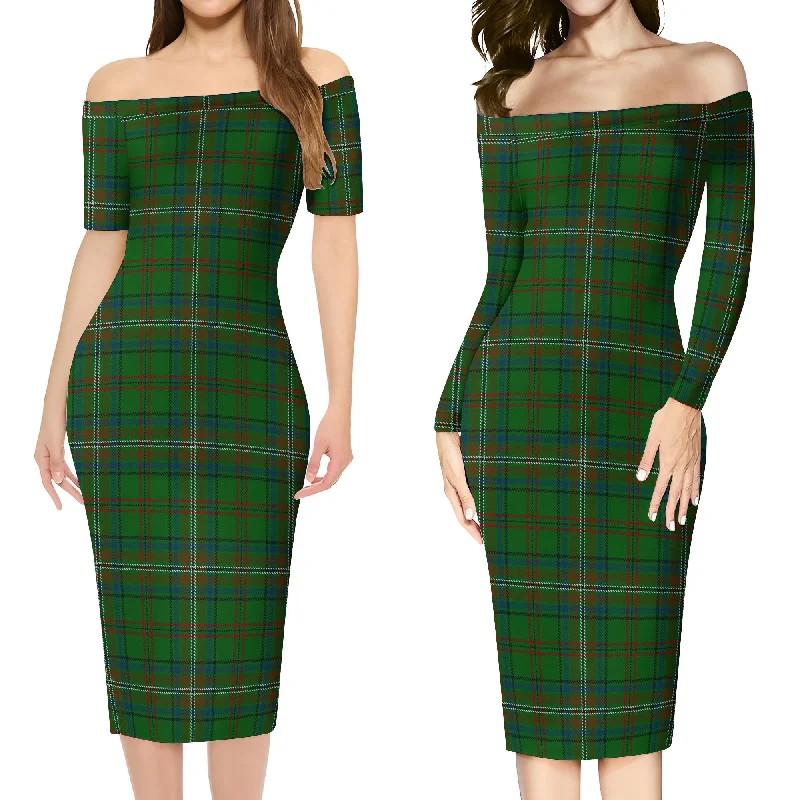 McClure Hunting Tartan Off Shoulder Lady Dress Trendy unclassified dresses