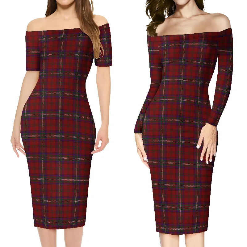 McClure Tartan Off Shoulder Lady Dress Backless unclassified dresses