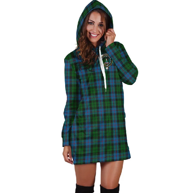 Morrison Society Tartan Hoodie Dress with Family Crest Designer unclassified dresses