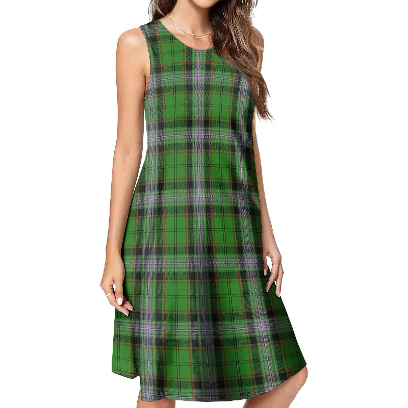 Moss Tartan Womens Casual Dresses High-low unclassified dresses