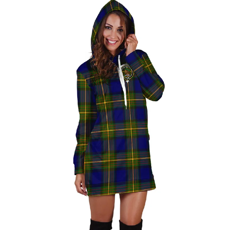 Muir Tartan Hoodie Dress with Family Crest Discounted unclassified dresses