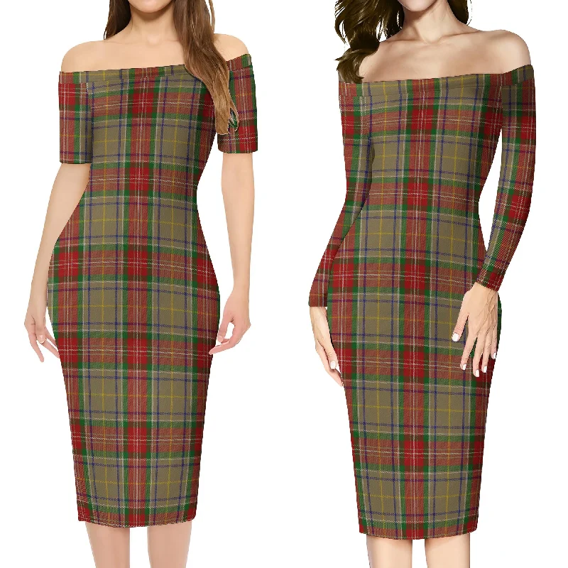 Muirhead Old Tartan Off Shoulder Lady Dress Bold pattern unclassified dresses