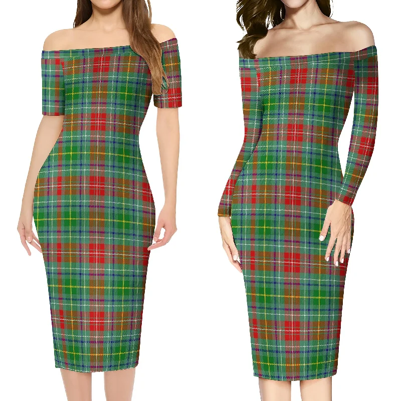 Muirhead Tartan Off Shoulder Lady Dress Designer unclassified dresses