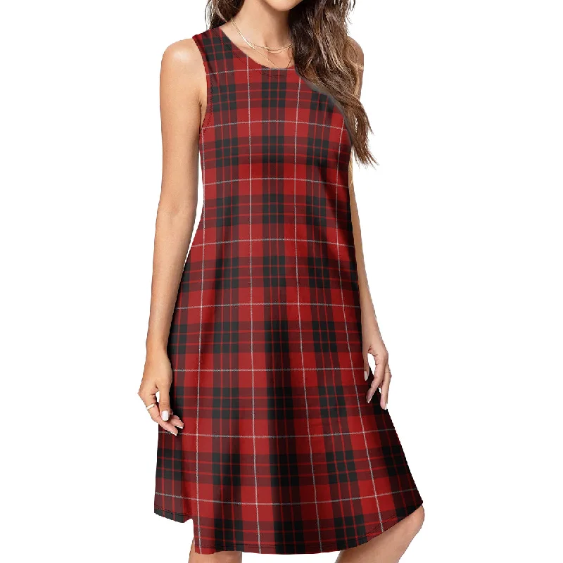 Munro Black and Red Tartan Womens Casual Dresses Party unclassified dresses