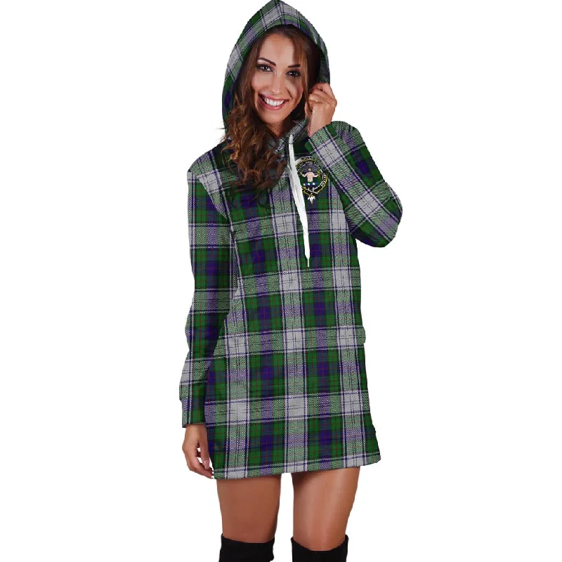 Murray of Atholl Dress Tartan Hoodie Dress with Family Crest Sexy unclassified dresses