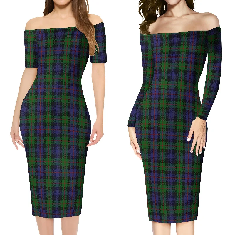 Murray Tartan Off Shoulder Lady Dress Designer unclassified dresses