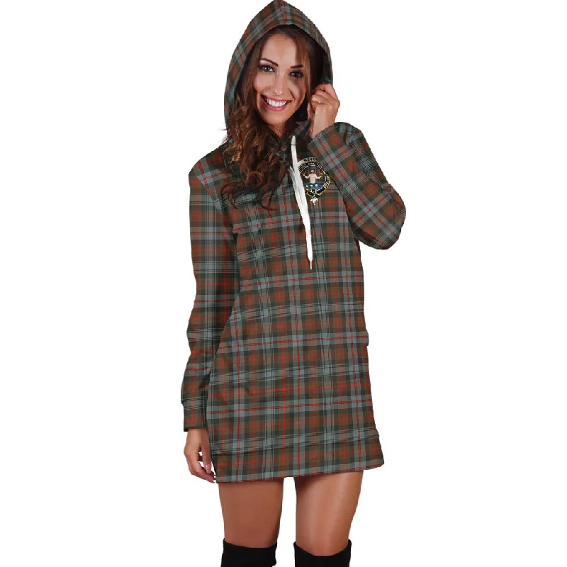 Murray of Atholl Weathered Tartan Hoodie Dress with Family Crest Popular unclassified dresses