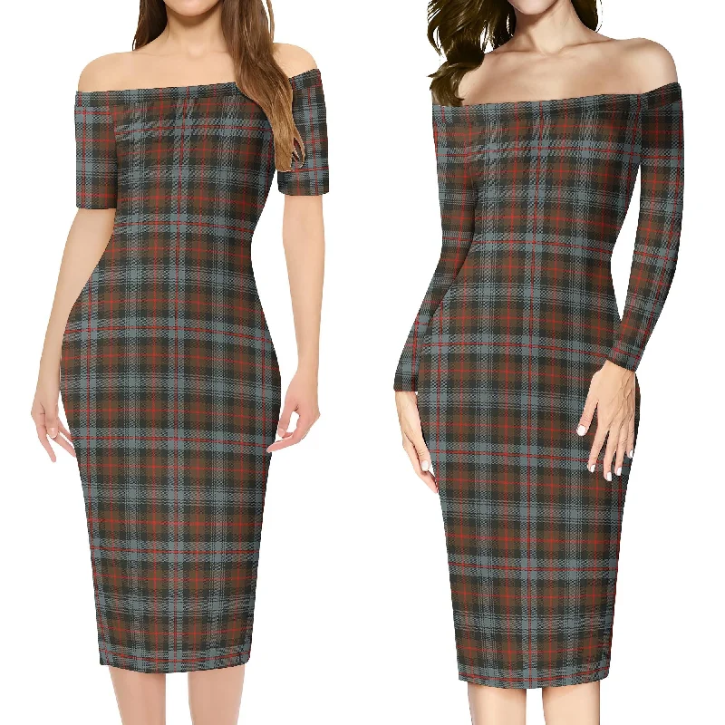 Murray of Atholl Weathered Tartan Off Shoulder Lady Dress Elegant unclassified dresses