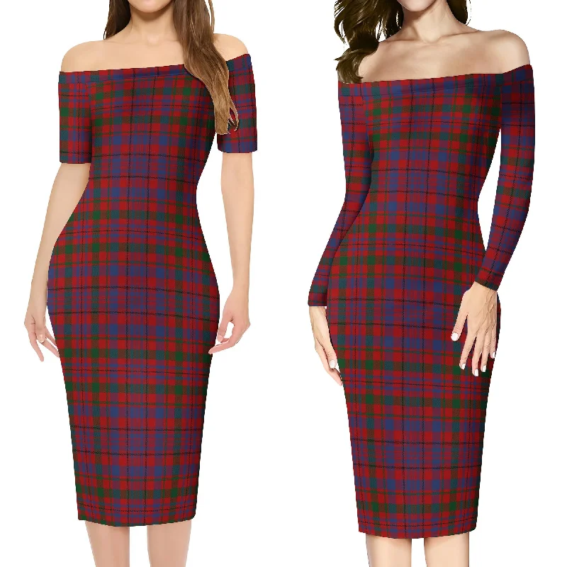 Murray of Tullibardine Tartan Off Shoulder Lady Dress Minimalist unclassified dresses