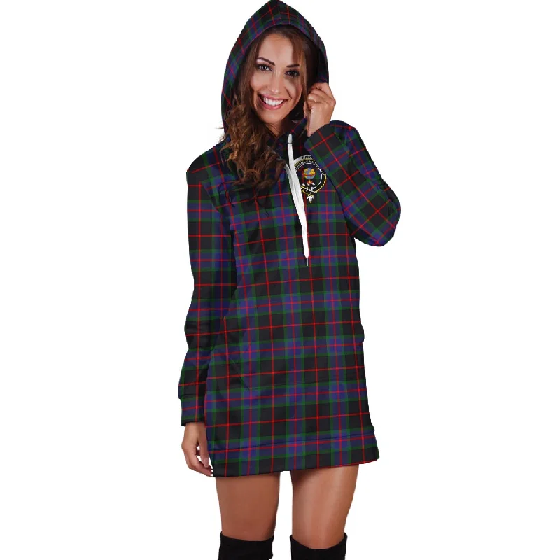 Nairn Tartan Hoodie Dress with Family Crest Velvet unclassified dresses