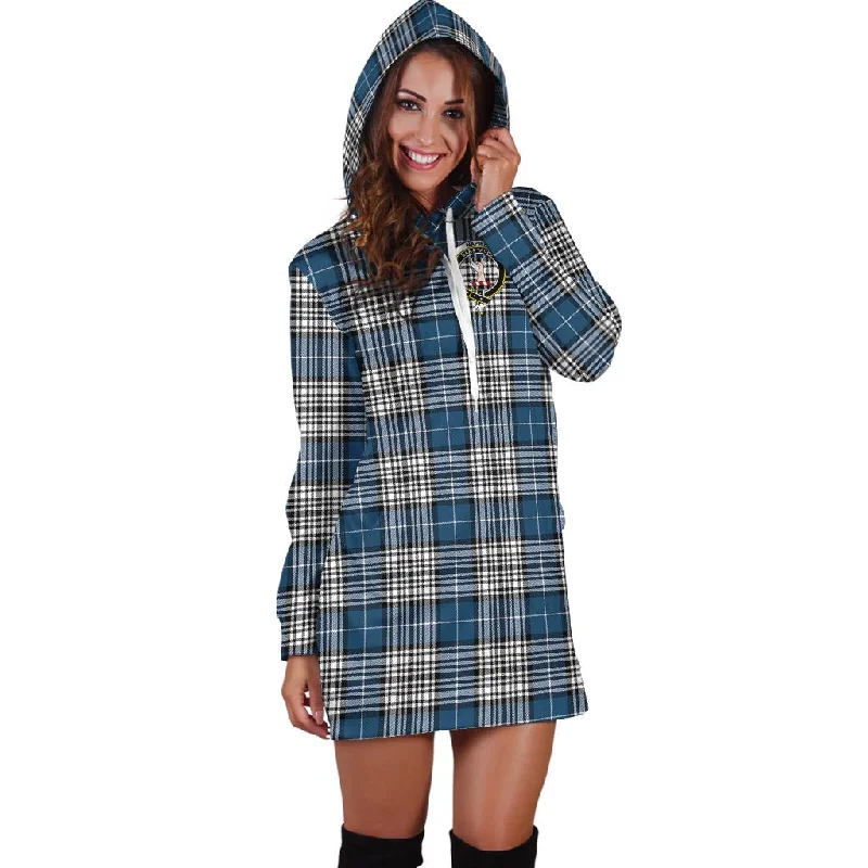 Napier Modern Tartan Hoodie Dress with Family Crest Boho unclassified dresses