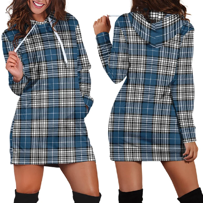 Napier Modern Tartan Hoodie Dress Off-shoulder unclassified dresses