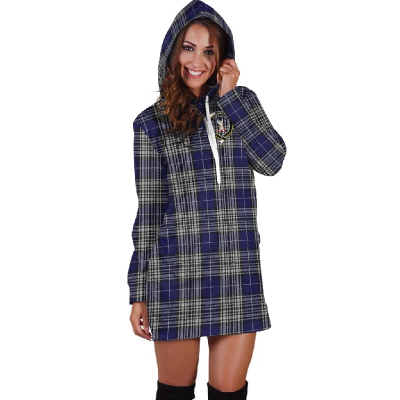 Napier Tartan Hoodie Dress with Family Crest Vacation unclassified dresses