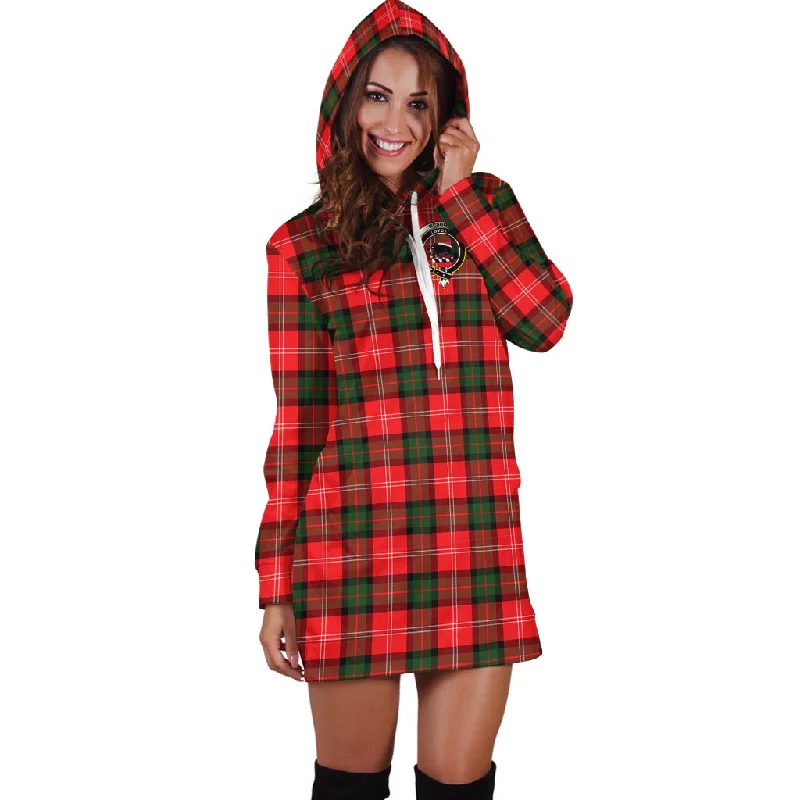 Nesbitt (Nisbet) Tartan Hoodie Dress with Family Crest Boho unclassified dresses