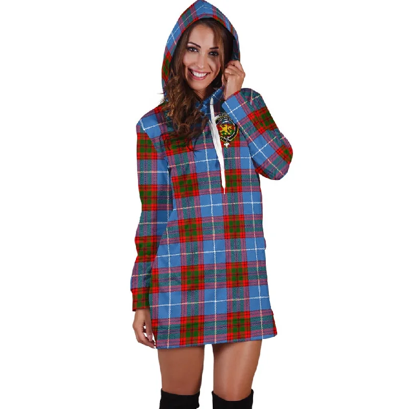 Newton Tartan Hoodie Dress with Family Crest Smocked unclassified dresses