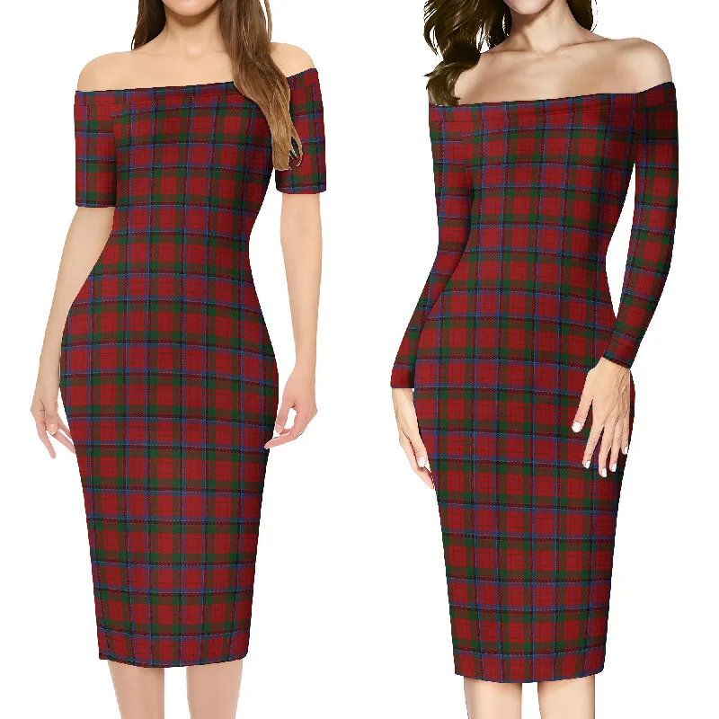 Nicolson Tartan Off Shoulder Lady Dress Lace unclassified dresses