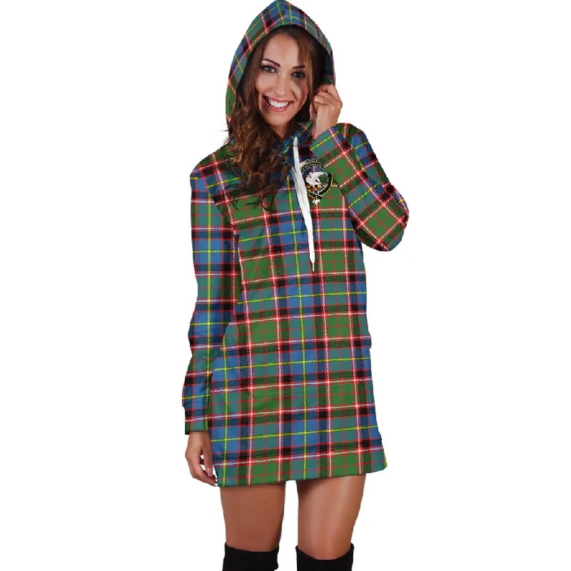 Norvel Tartan Hoodie Dress with Family Crest Denim unclassified dresses