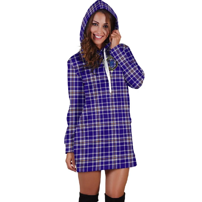 Ochterlony Tartan Hoodie Dress with Family Crest Bodycon unclassified dresses