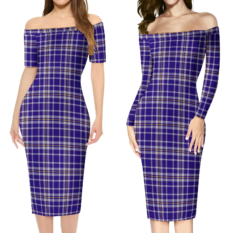 Ochterlony Tartan Off Shoulder Lady Dress Y2K unclassified dresses