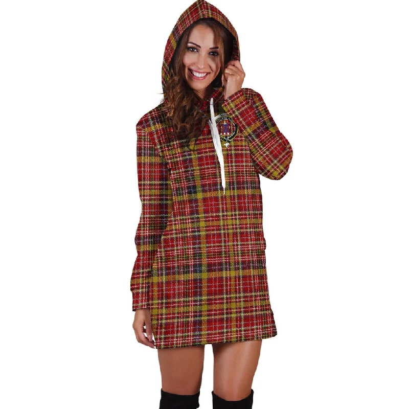 Ogilvie (Ogilvy) of Strathallan Tartan Hoodie Dress with Family Crest Pastel unclassified dresses