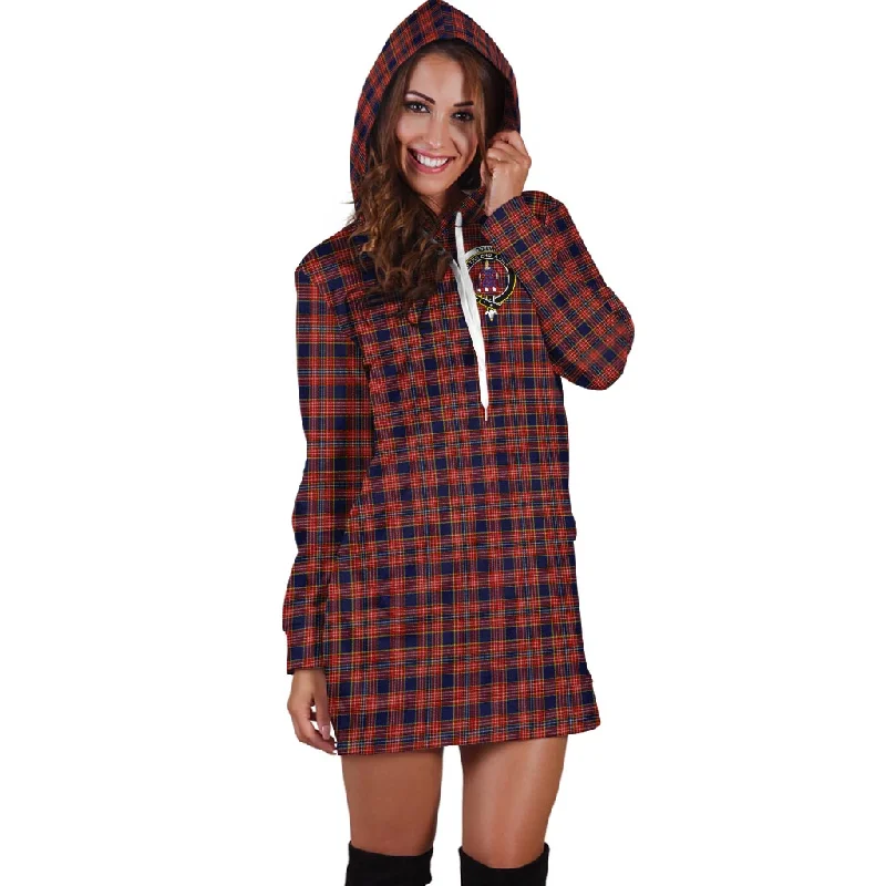 Ogilvie (Ogilvy) Tartan Hoodie Dress with Family Crest Denim unclassified dresses