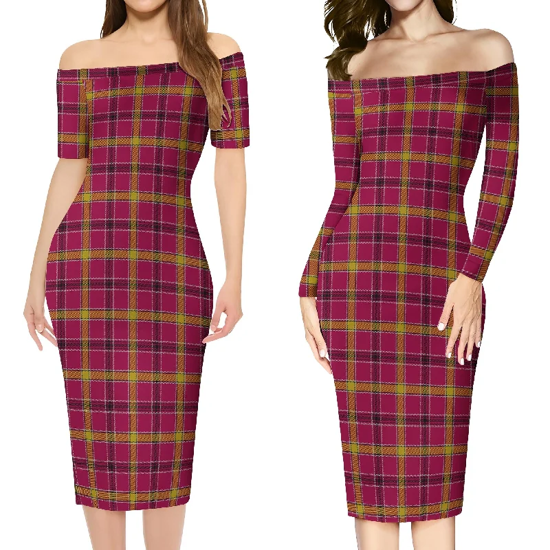 O'Meehan Tartan Off Shoulder Lady Dress Elegant unclassified dresses