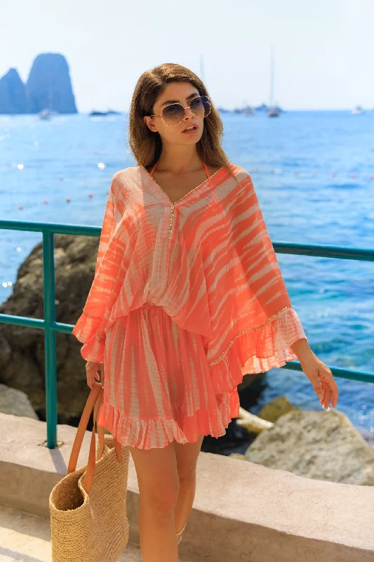 Orange Silk Beach Kaftan Dress Luxury unclassified dresses