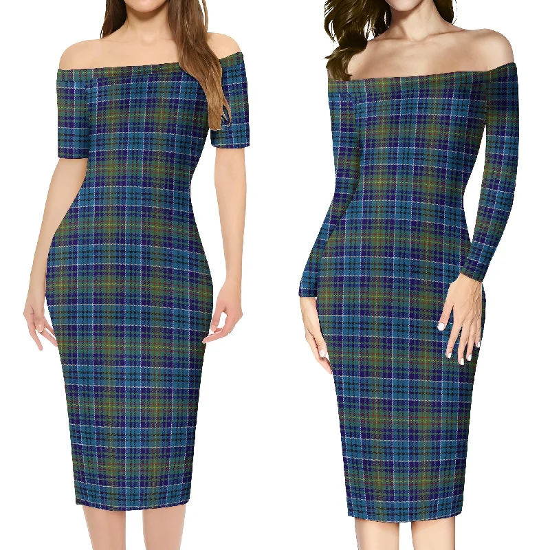 O'Sullivan Tartan Off Shoulder Lady Dress Cocktail unclassified dresses