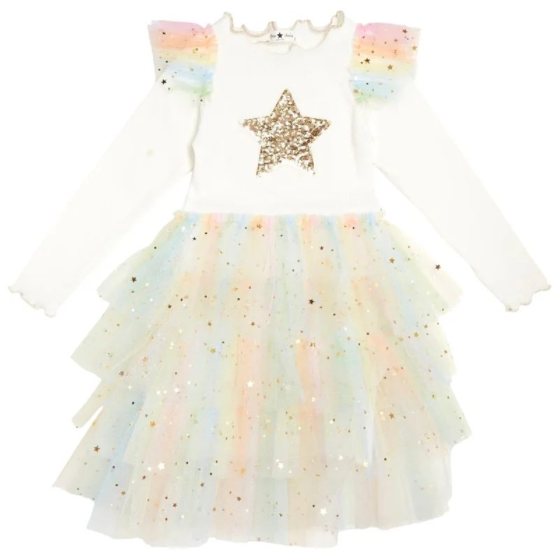 STAR RAINBOW FRILL TUTU DRESS Printed unclassified dresses