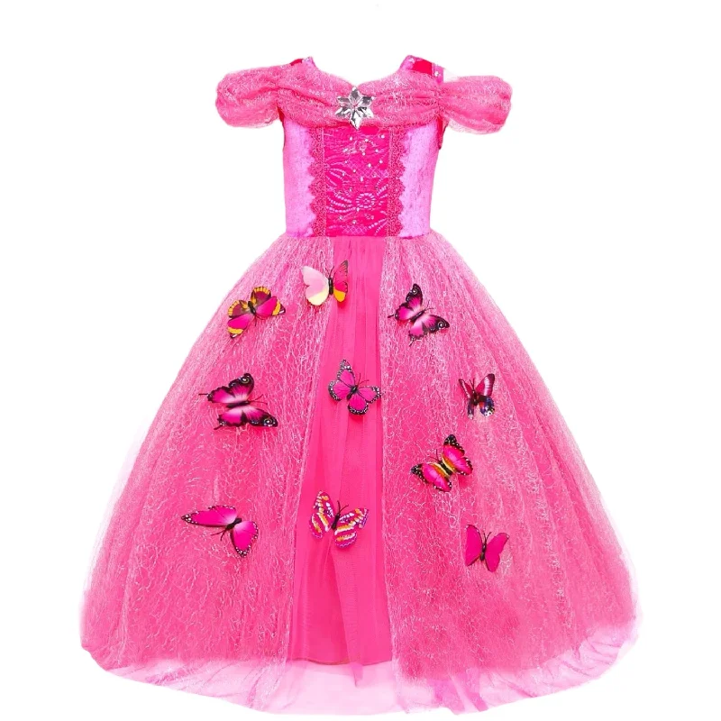 Pink Butterfly Princess Costume Silk unclassified dresses