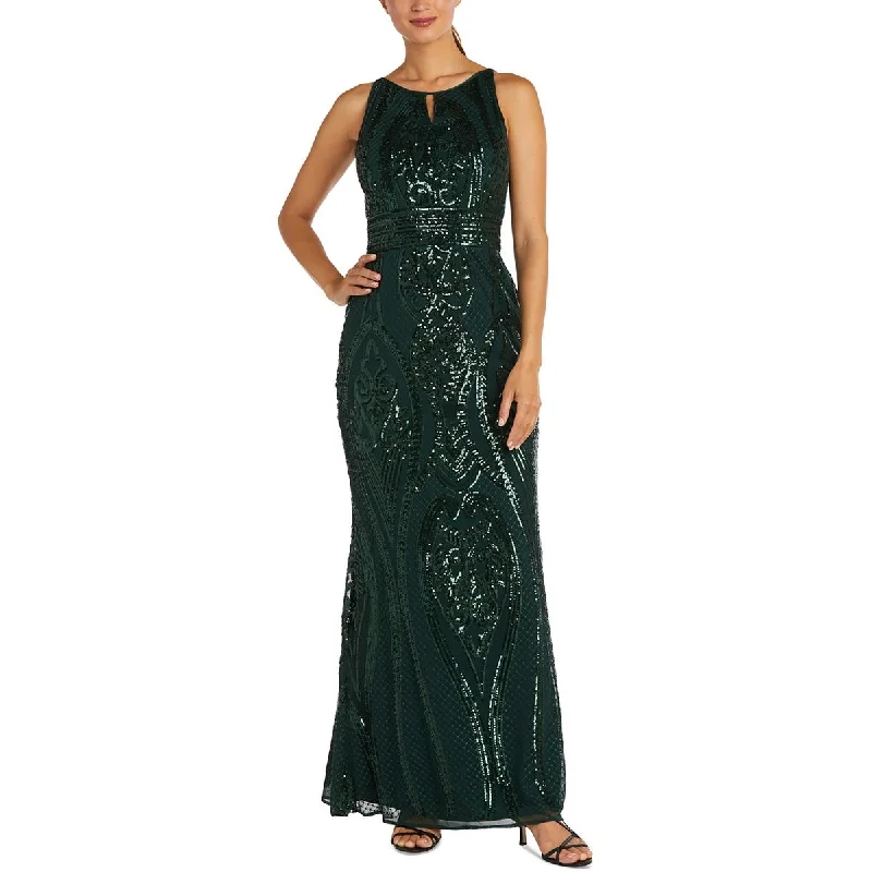 R&M Richards Womens Mesh Embellished Evening Dress High-low unclassified dresses