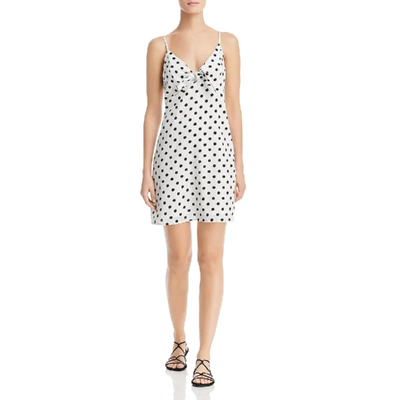 Re:named Womens Polka Dot Tie Front Slip Dress Office unclassified dresses