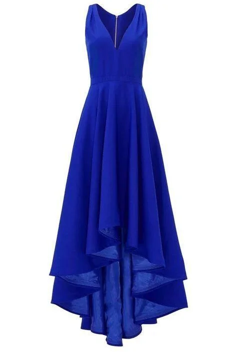 Royal Blue Hi Low Prom Dress Fall unclassified dresses