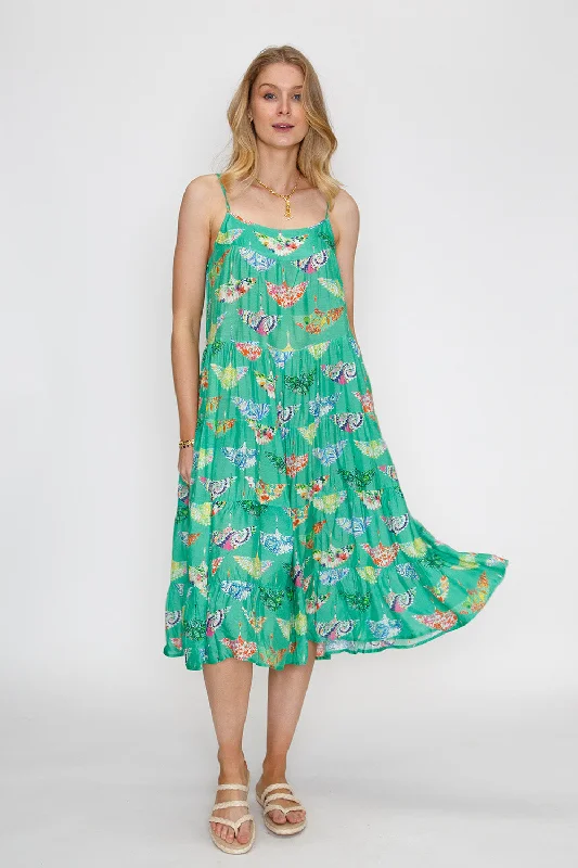 Rubyyaya Birds of Surfers Sundress Green Floral unclassified dresses