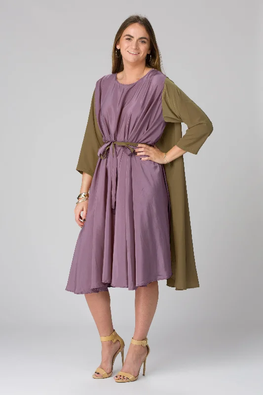 Shunka - Green Olive/Purple Crepe LE Party unclassified dresses