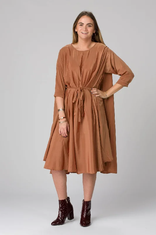 Shunka - Bronze/Camel Crepe Summer unclassified dresses