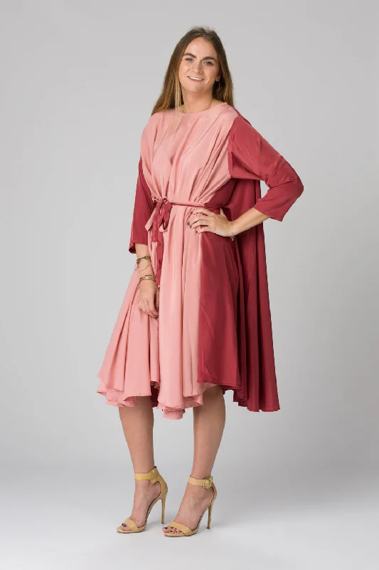 Shunka - Cranberry/Rose Crepe Vintage unclassified dresses