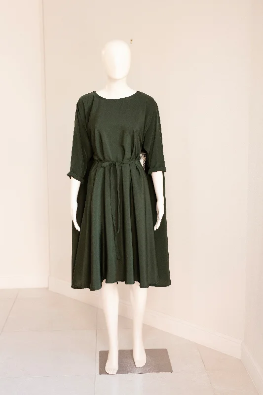 Shunka - Forest Green Crepe Flowy unclassified dresses