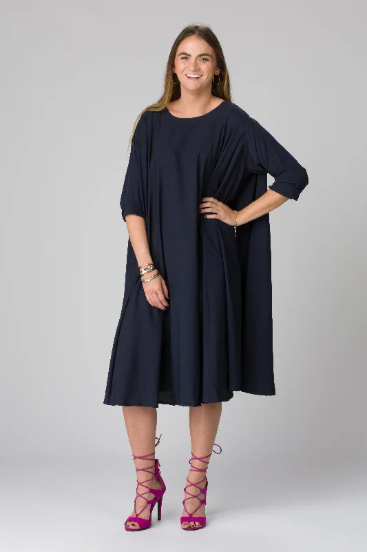 Shunka - Navy Crepe Spring unclassified dresses