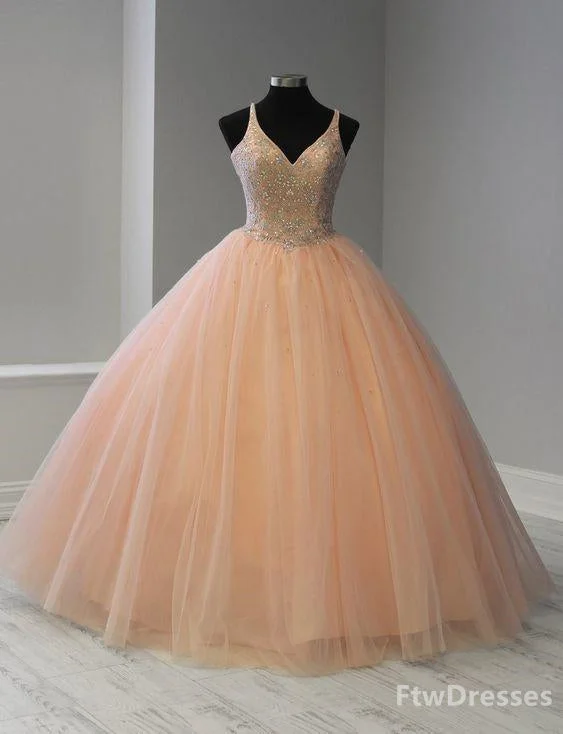 sleeveless v neck quinceanera dress Elegant unclassified dresses