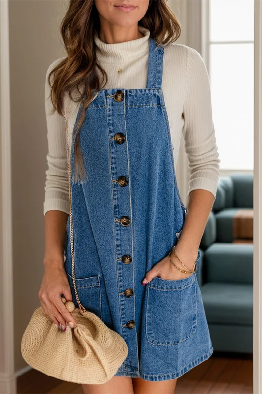 Sweet Fall Cotton Overall Dress Street style unclassified dresses