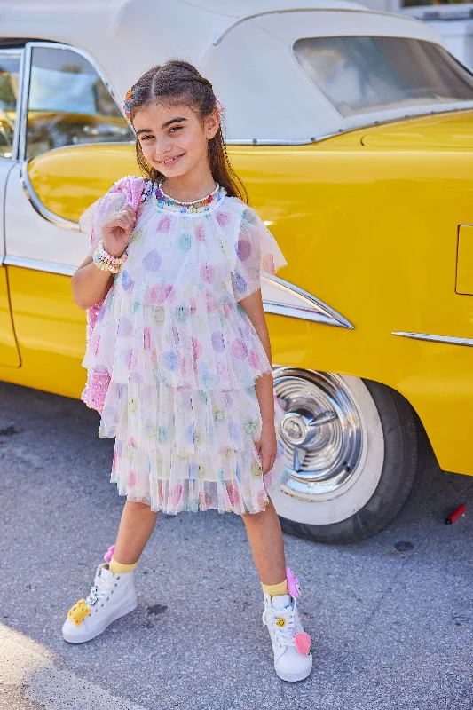 Tiered Rainbow Smileys Dress Long sleeve unclassified dresses