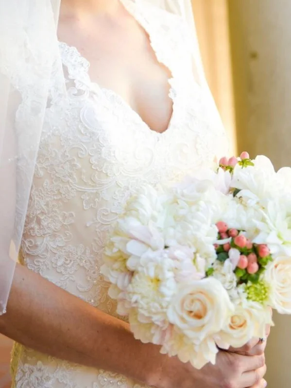 Allure Bridals Ivory Gold Lace Lace Cocktail Gown