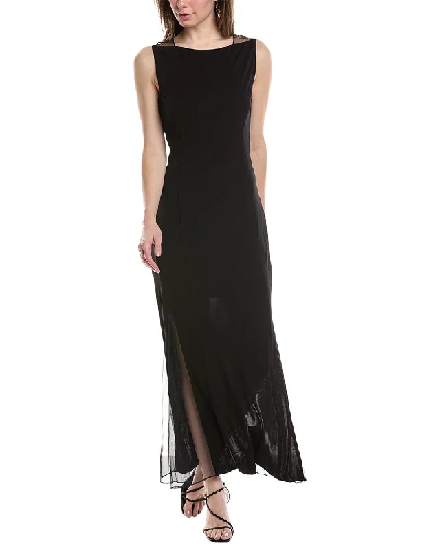 Helmut Lang Sheer Insert Midi Dress Wrap Midi Skirt