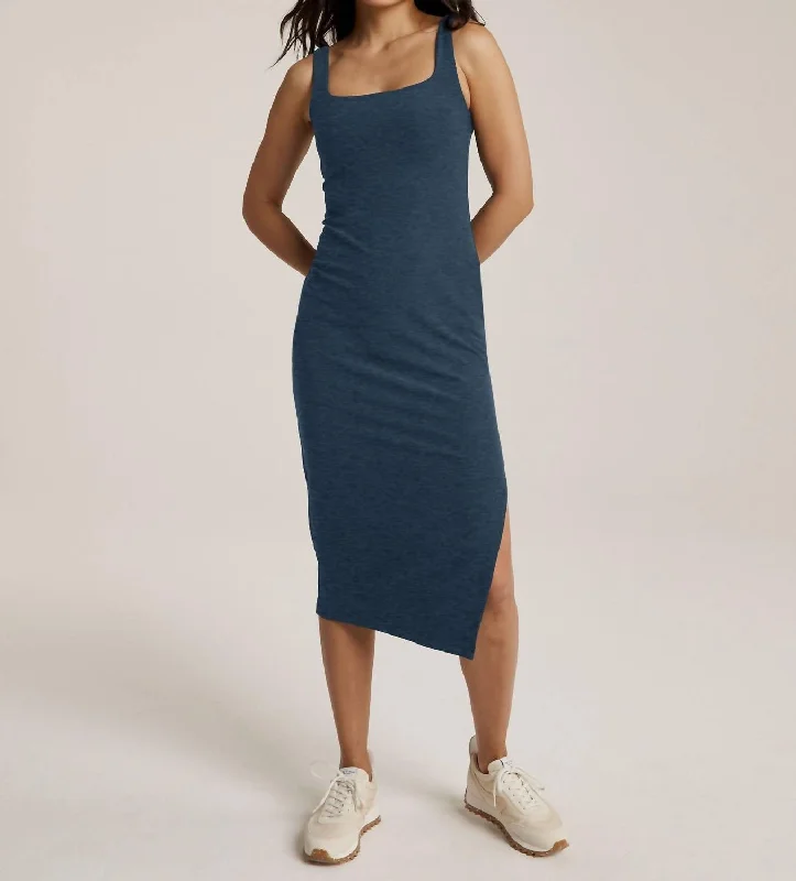 Spacedye Icon Midi Dress In Nocturnal Navy Midi Skirt Blouse