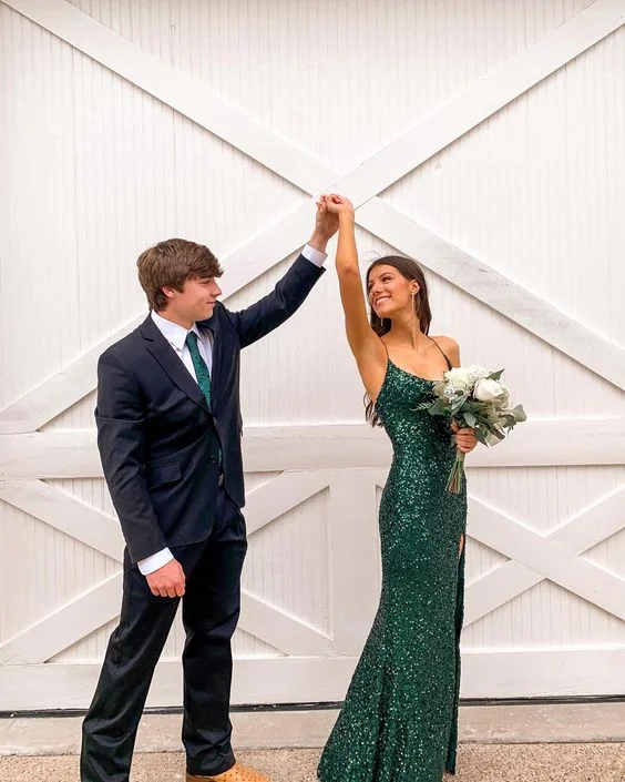 Emerald Green Sequins Mermaid Long Formal Dress,Sparkly Prom Dress Y1700 Sequin Dress Midi